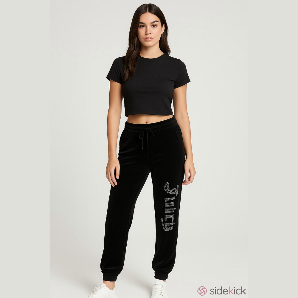 Juicy Couture y2K Black Velour Pants Size M